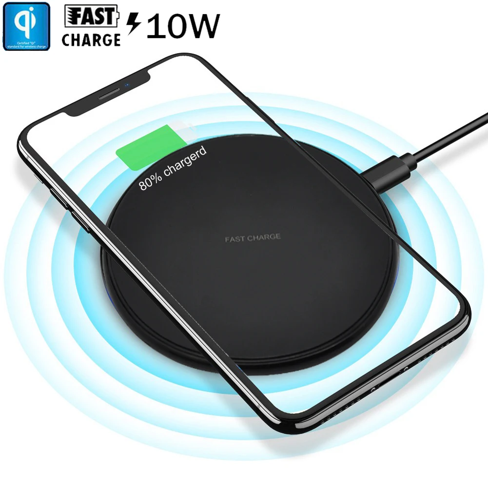 Беспроводное зарядное устройство для Huawei P30 Pro Qi быстрая зарядка iPhone XS/XR Samsung S10 Plus