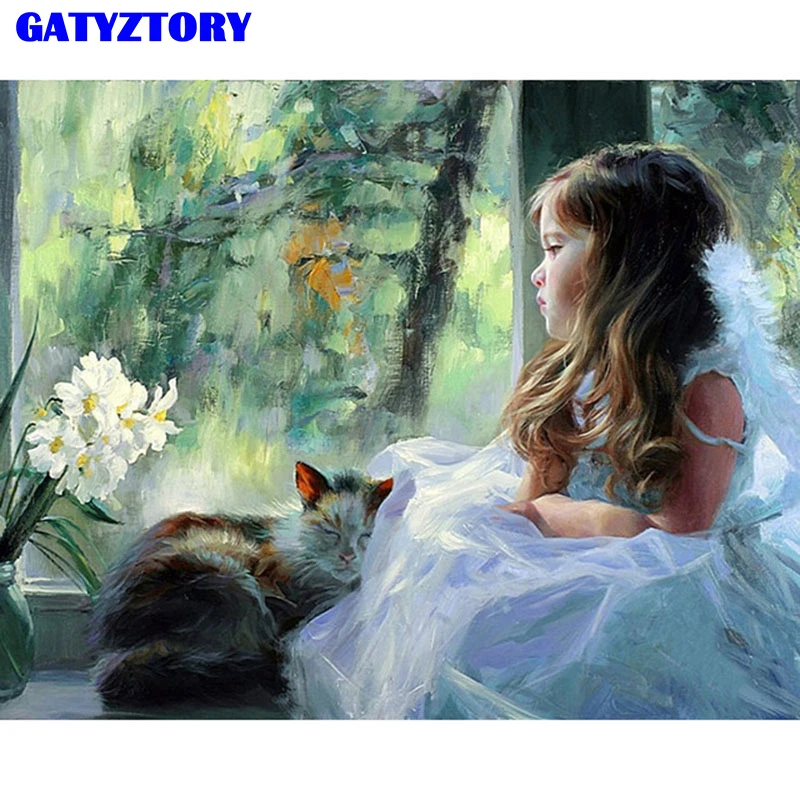 

Frameless Figure Painting Girls DIY Painting By Numbers Modern Wall Art Canvas Painting Acrylic Paint For Home Decoration