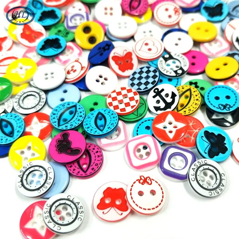 HL 100 шт 12 мм много разноцветные Мультяшные кнопки из смолы принадлежности для скрапбукинга «сделай сам» Детская Одежда Швейные принадлежности
