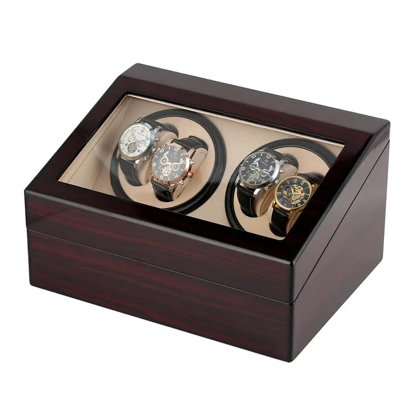 Automatic Watch Winder Box Watch Winding Winder Storage Case Watch Collection 4+6 Display Silent Double AU/EU/US/UK plug