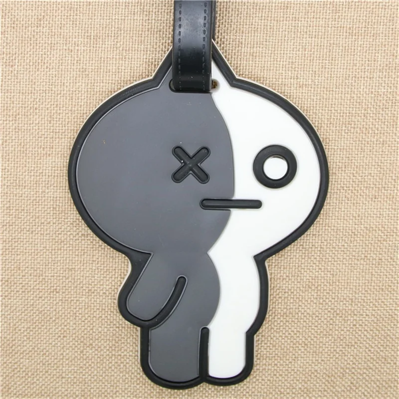 Милые Bt21 поклонников Ван дорожные аксессуары BTS Чемодан тег силикагель чемодан ID Addres держатель багажа таблички на багаж переносная бирка