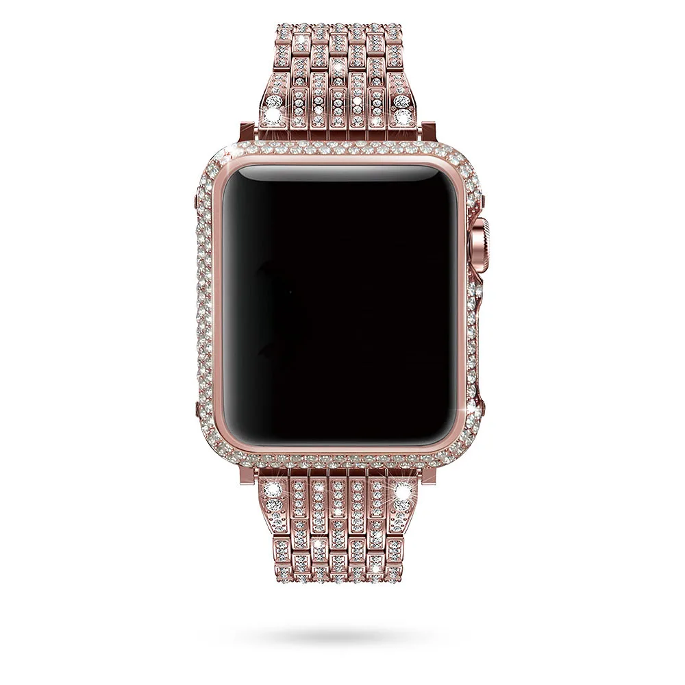 Высококачественная Роскошная полностью Алмазная стальная лента для Apple Watch