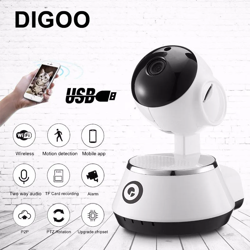 Digoo 2,1 мм DG-QB0 720P беспроводная wifi умная домашняя ip-камера монитор для малышей уход за детьми удобный Три цвета Мини Гибкий