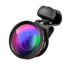 Объектив камеры телефона 2 в 1 комплект зажимов объектива 0.45X супер широкоугольный объектив 12.5X макрообъектив для iPhone samsung и других смартфонов