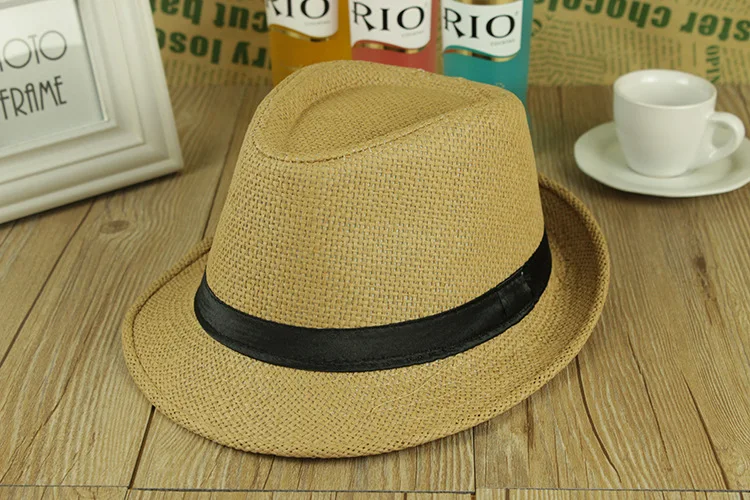 ONE SIZE ADJUSTABLE UNISEX MEN WOMEN SUMMER BEACH TRILBY STRAW PANAMA WIDE BRIM BEACH CAP ENGLISH STYLE SUN HAT