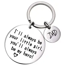 Dad Mom I'll Always Be Your Little Girl,You'll Always Be My Hero Keychain Daddy Family Father's Day Gifts Keyring Dad Mom I'll Always Be Your Little Girl,You'll Always Be My Hero Keychain Daddy Family Father's Day Gifts Keyring
