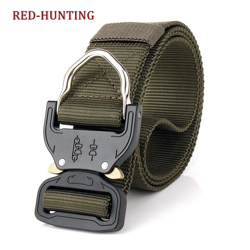 

Heavy Duty Hunting Tactical Waist Belt Adjustable Nylon Military Tactical Belts with Metal Buckle Hunting Accessories