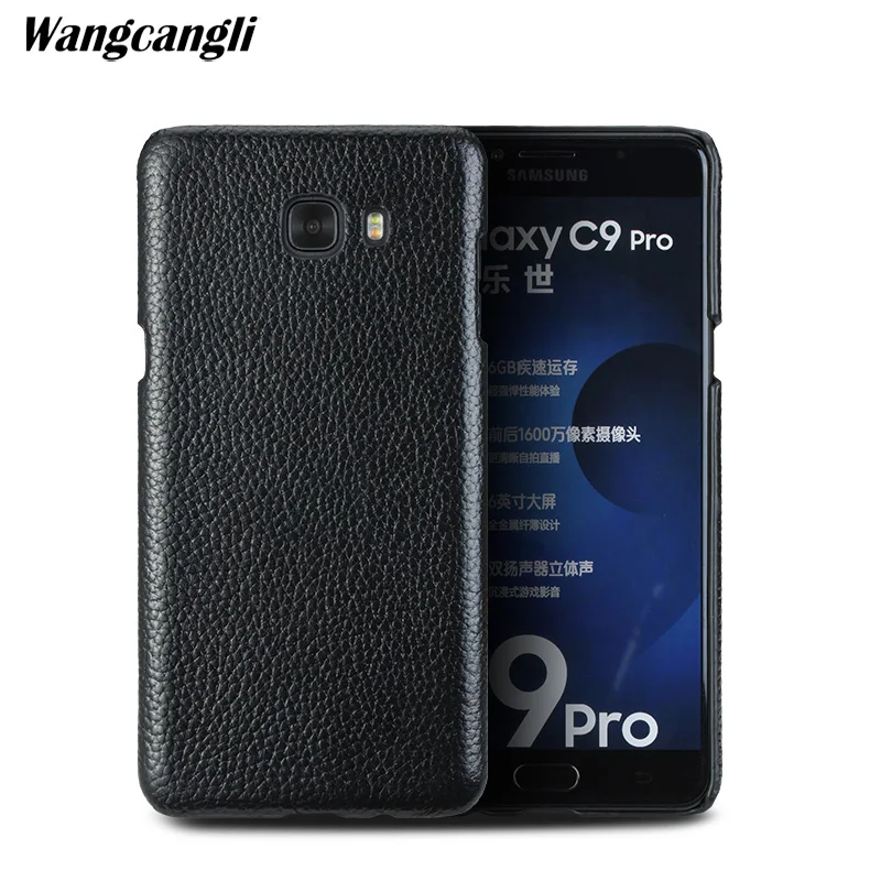 Wangcangli для samsung C9 pro Чехол кожаный чехол делового телефона lychee