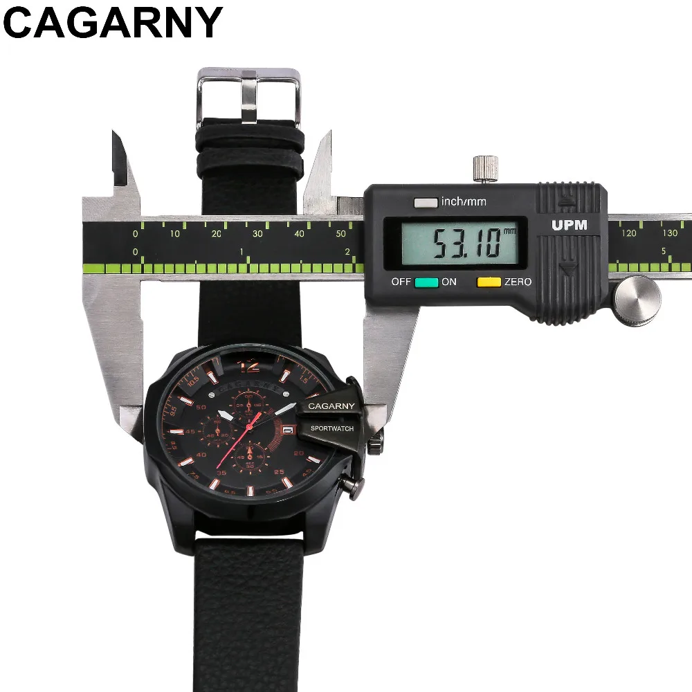 Reloj Hombre Роскошные Брендовые мужские часы CAGARNY с кожаным ремешком кварцевые часы военные спортивные мужские часы Relogio Masculino