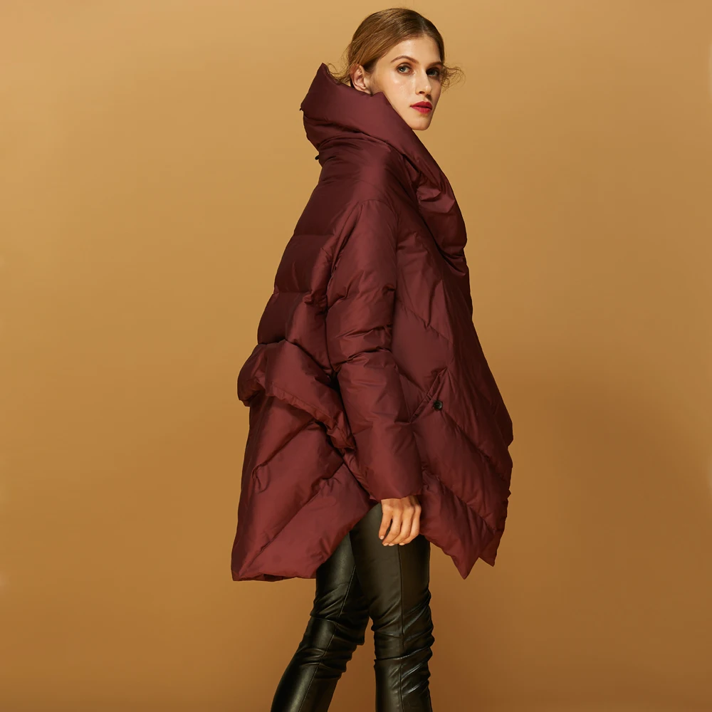 Высококачественные европейские новые модные дизайнерские зимние парки на утином пуху для женщин, толстый настоящий пуховик, длинные женские зимние пальто