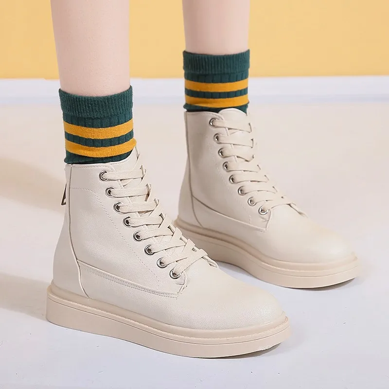 

Women Ankle Boots Winter Plush Warm PU Leather Shoes Back Zipper Ladies Casual Shoes Women Boot botines mujer 2019