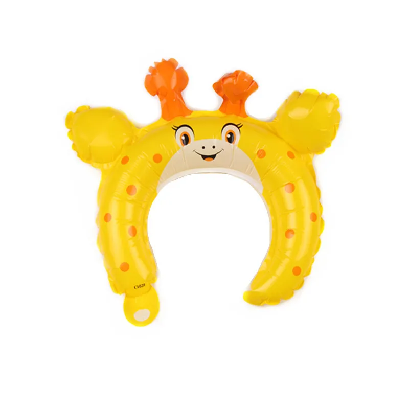 Милая мультяшная повязка на голову в виде животного, фольгированный шар с днем рождения, свадьбы, вечеринки, украшения для детских игрушек, детский Декор - Цвет: giraffe