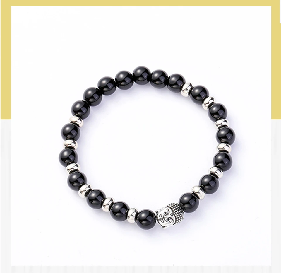 New Fashion Selection Stone Handmade Couple Eaded Bracelet Energy Buddhas Head Chakra Bracelets Male And Female Aura Buddha (7)