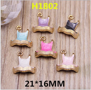 

New arrived Cartoon Solid Ballet skirt shape alloy drop oil gold-color metal jewelry charms diy earring/necklace pendants