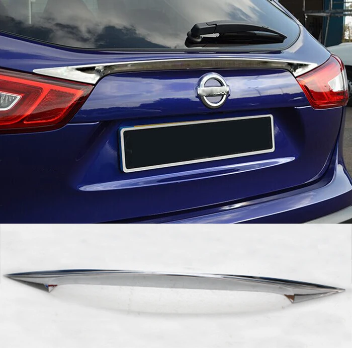 

ACCESSORIES FIT FOR 2014 2015 2016 NISSAN QASHQAI J11 CHROME REAR TRUNK HATCH LIFTGATE DOOR SOPILER COVER MOLDING BAR STRIP