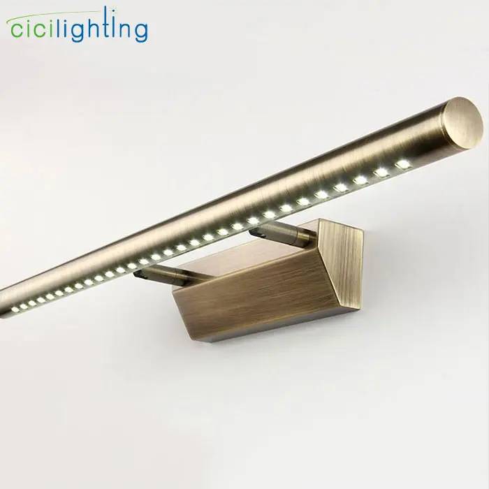 90 V-265 V 7W 55cm винтажный Европейский светодиодный светильник-зеркало vantiy lampRetro, светодиодный светильник для шкафа, бронзовое платье, зеркало для спальни и ванной комнаты