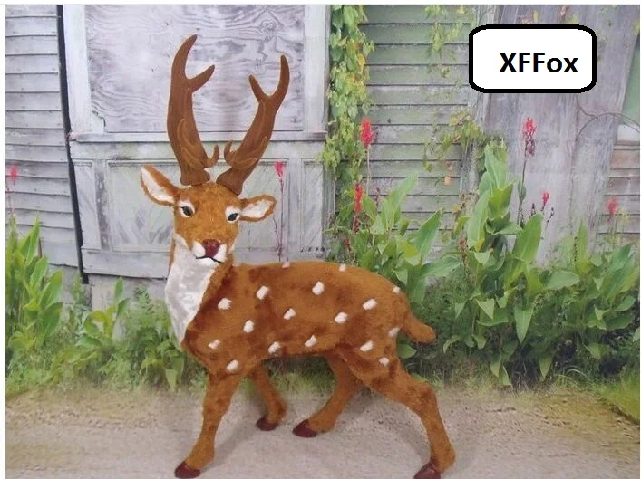 

new simulaiton deer model resin&fur big real life deer doll gift about 80x30x60cm xf0760