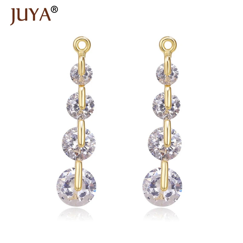 

Shiny Zircon Crystal Long Pendant Charms DIY Earrings Accessories Making Drop Earring Necklace Charm Pendants Findings