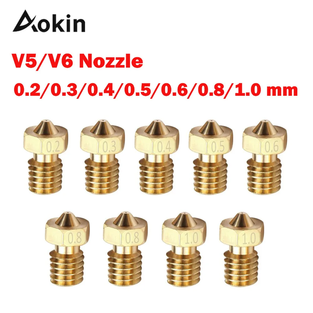 

1pc V5 V6 M6 threaded Nozzle 0.2 0.25 0.3 0.4 0.5 0.6 0.8 1.0mm for 3D Printer Parts 1.75mm 3.0mm filamnet Full Metal New