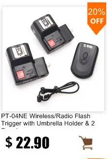 PT-04GY 4 channels Wireless/Radio Flash Trigger/Transmitter with 2 receivers for Canon Nikon Pentax Olympus DSLR Camera