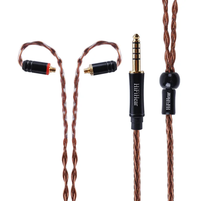 HiFiHear 8 Core Silver Plated Upgraded Cable 2.5/3.5/4.4mm Balanced Cable With MMCX/2pin Connector For HQ5 HQ6 ZS10 ZS6 ES4