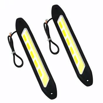 

LEEPEE Fog Lights COB Car LED Daytime Running Lights Flexible Car-styling DRL Turn Signal Light Indicator White and Yellow 2PCS