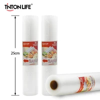 TINTON LIFE 25 см x 500 см/ 1 рулон вакуумный пакет для хранения вещей и продуктов - изображение