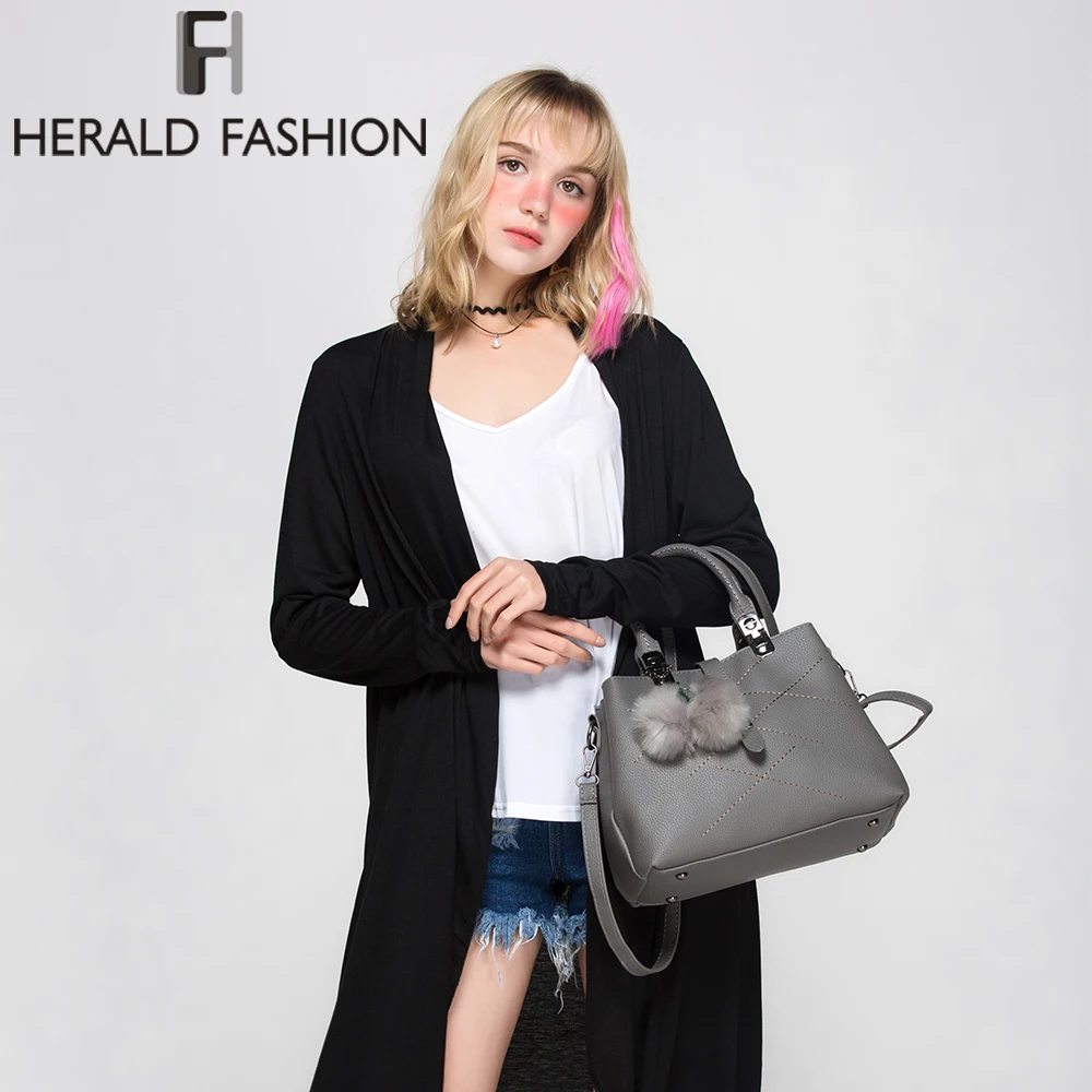 هيرالد أزياء المرأة حقائب يد جلدية مع شرابة عالية الجودة الإناث حقيبة كتف الفاخرة الأعلى مقبض حقيبة السببية قدرة حمل