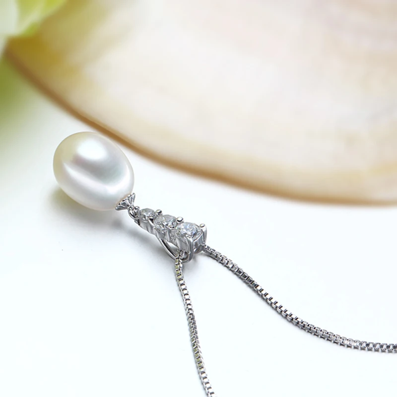 Fashion Natural Black Pearl Pendant Necklaces 925 Sterling Silver Jewelry For Women Pearl Necklace Silver Chain Accessories Gift pendant necklace,silver necklace