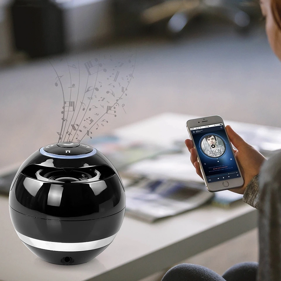 Колонка LED мини беспроводной Bluetooth динамик TF USB портативный музыкальный