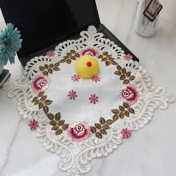 

European embroidery drinking water printer dust cover cloth lace computer cover towel tea set with dust cover cloth cover