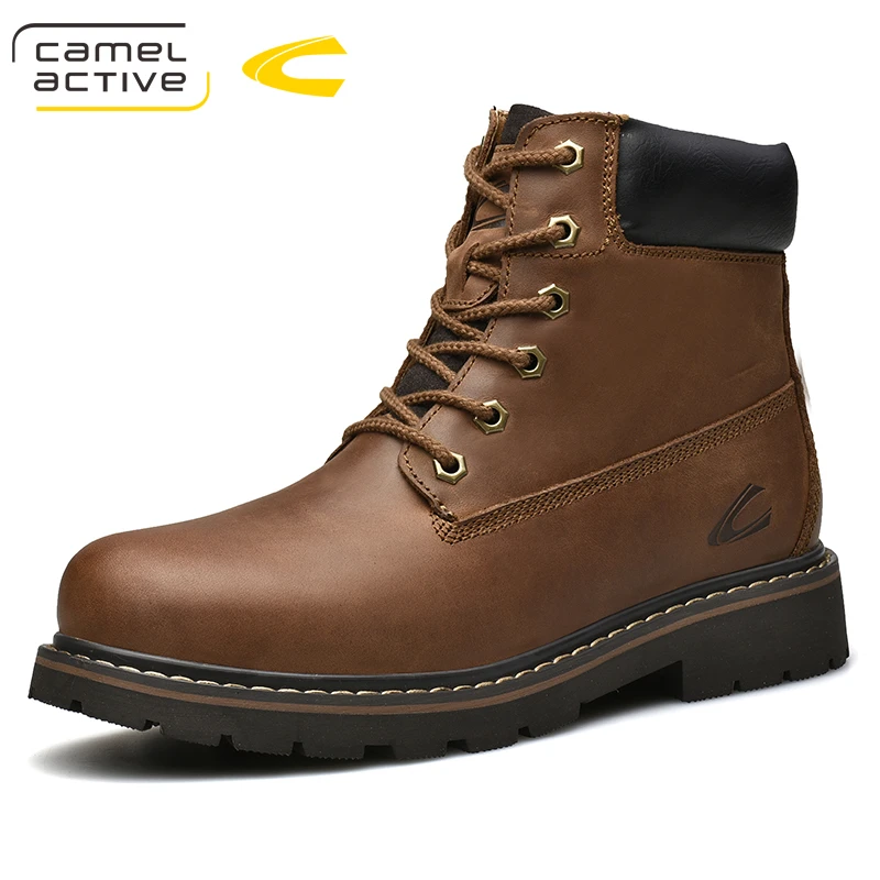 

Camel Active NEW Men Boots Fashion Men Ankle Boots Winter Men Motorcycle Boots Genuine Leather Riding Boots Men's Casual Shoes