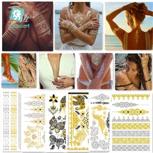 6Pcs Indian Arabic Designs Flash Metallic Waterproof Temporary Tattoos Gold Silver Tatoo Fake Tatoo Sticker Girls On Body. 6Pcs Indian Arabic Designs Flash Metallic Waterproof Temporary Tattoos Gold Silver Tatoo Fake Tatoo Sticker Girls On Body.