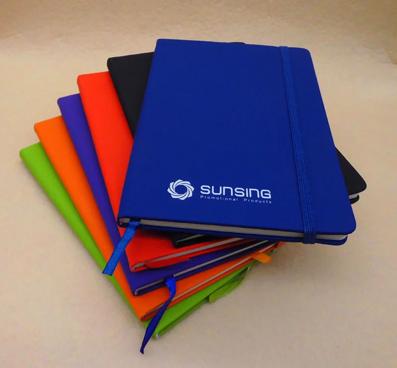 

free logo PU cover office school use custom logo promo gift advertising elastic band personalize diary notebook wholesale