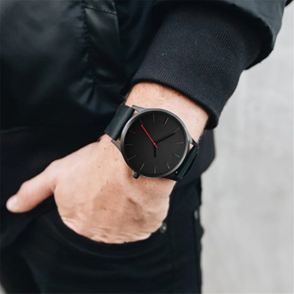 Relogio Masculino мужские черные спортивные наручные часы минималистичные Топ бренд