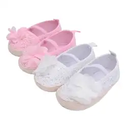 Цветочный одежда для малышей Мокасины принцесса для маленьких девочек Однотонные Вязание из хлопка для новорожденных обувь для детей