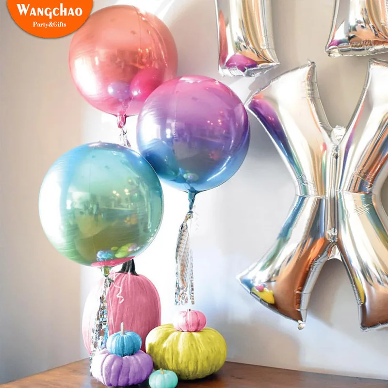 

22 Inch Rainbow Gradient Color 4D Foil Balloon Christmas Decorations Happy Birthday Party Decorations Baby Shower Balloons