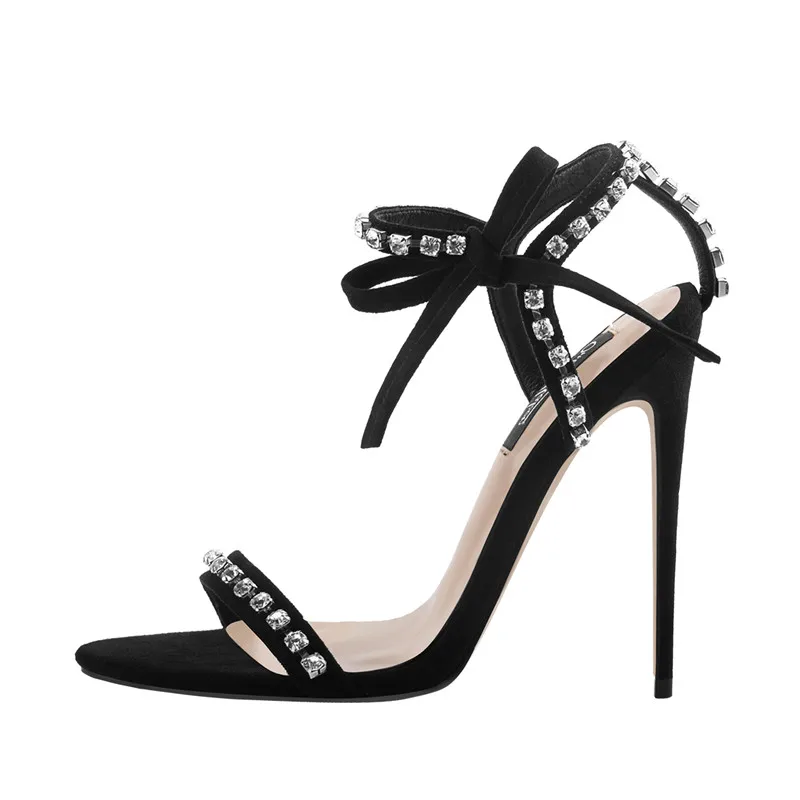 Onlymaker/ г.; летние женские босоножки на шпильке с ремешком на щиколотке, стразы; модельные вечерние туфли на высоком каблуке - Цвет: P90318A