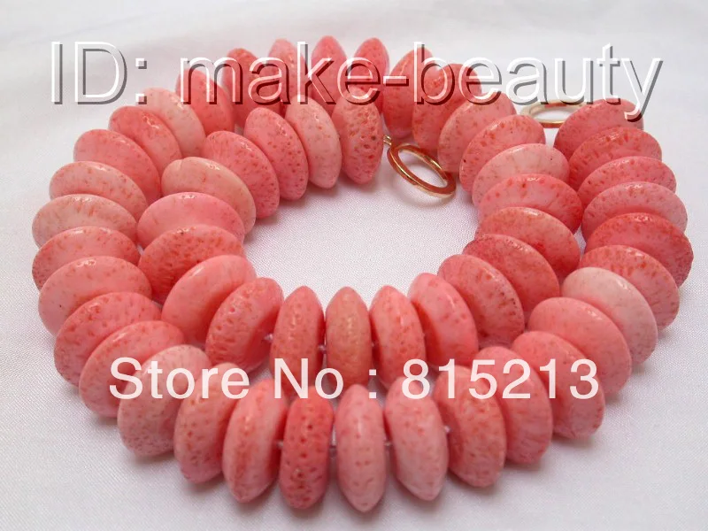

FREE SHIPPING>>>@@ > N102 stunning big 20mm round pink coral necklace