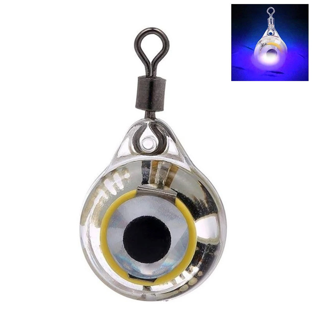 Мигающий осветительный светильник для ложной приманки в форме глаз с питанием от батареи, подводный светильник с глубокими каплями, светодиодная электронная рыболовная приманка - Испускаемый цвет: changeable