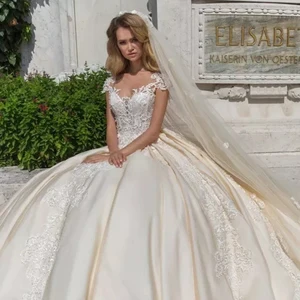 Image 4 - Vintage Vestidos Novias Boda Kappe Hülse Luxus Ballkleid Hochzeit Kleid 2020 Mit Schleier Robe de Mariee Princesse de Luxe gelinlik