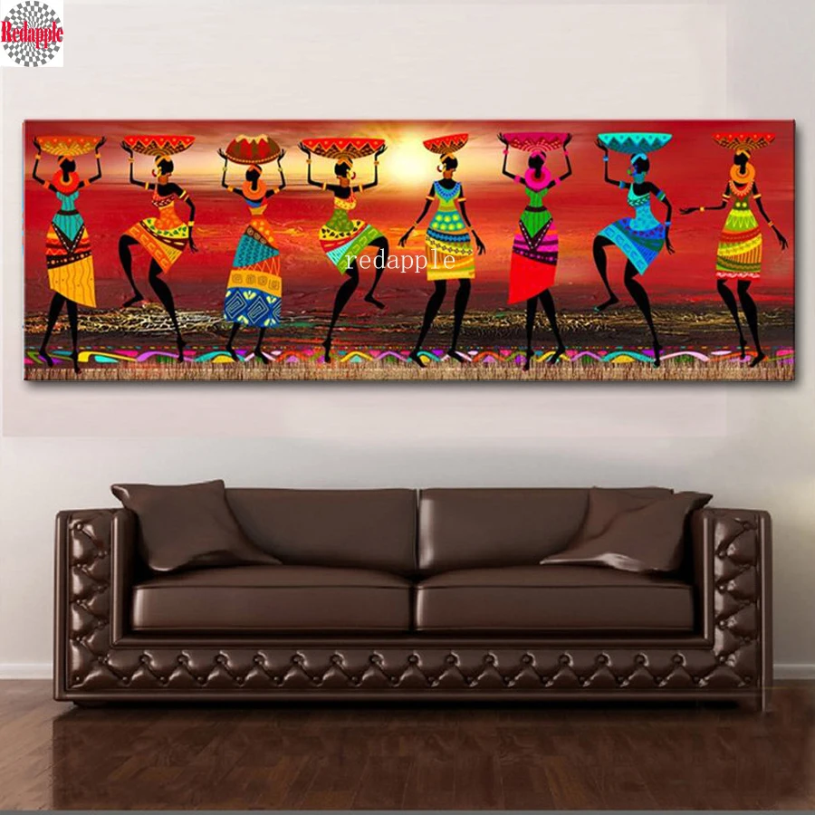 

African Women Dancing 5d diy diamond embroidery Colored diamond painting mosaic full square/round rhinestones Picture Large size
