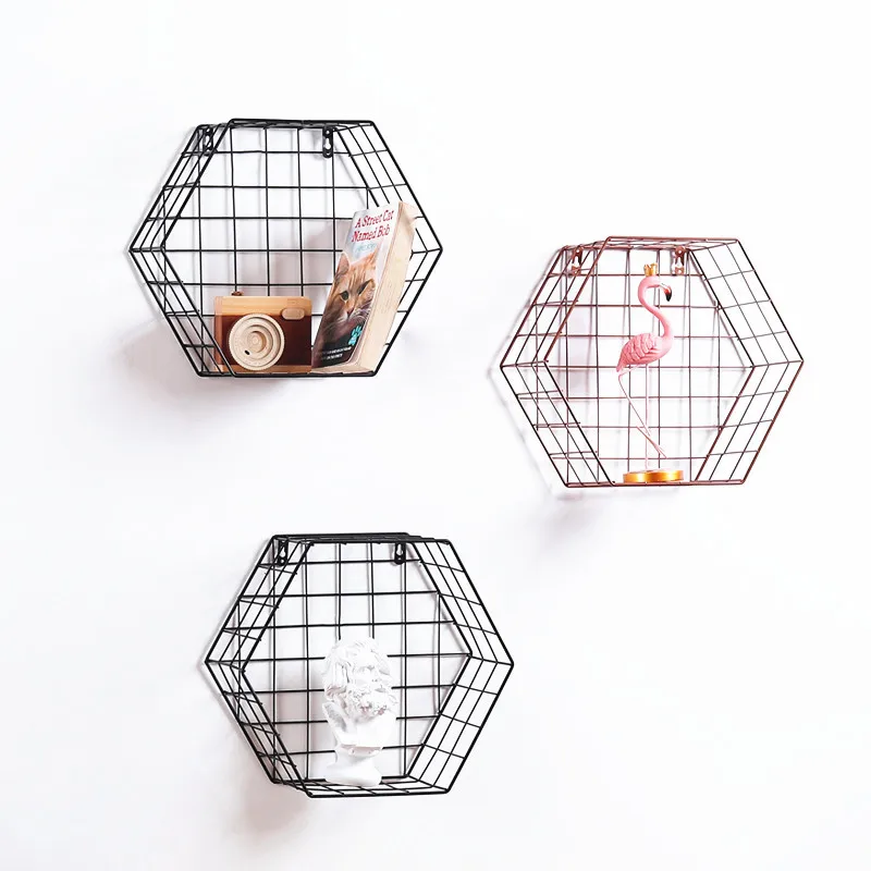 

Nordic Wall Decoration Storage Shelf Vintage Metal Iron Sundries Storage Rack Decorative Wall Shelves Organizador Flower Holder