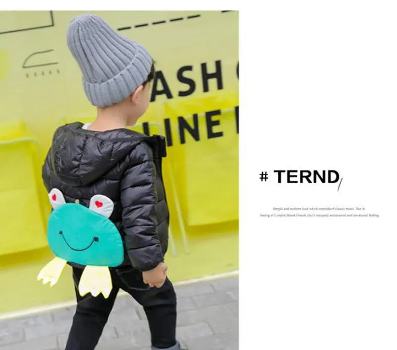 CROAL CHERIE Frog Children Jackets Boys Girls Winter Coat Foldable Bag Baby Winter Coat Kids Warm Outerwear Hooded Snowsuit   (3)