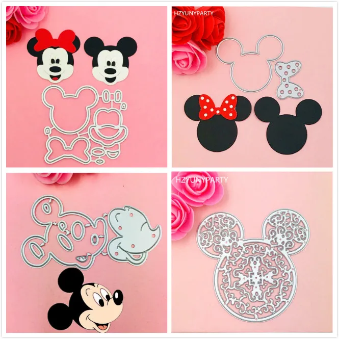 

New Mickey Minne Bow Ear Cutting Dies Stencils for DIY Scrapbooking/photo album Decorative Embossing DIY Paper Cards