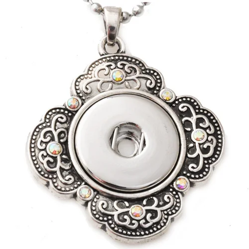 

G00109 with stainless steel snap button metal necklace pendant fit 18mm button