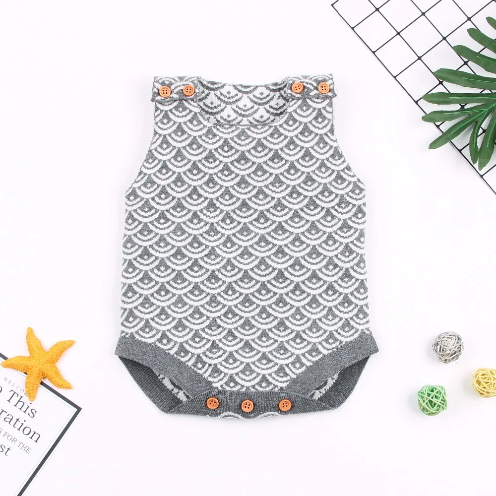 

Summer Toddler Baby Girl Knitted Clothes Fashionable Sleeveless Newborn Bebes Bodysuits Top Jumpsuit Infantil Onesie Kids Outfit