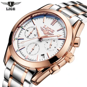 

2019 New Top Luxury Brands LIGE Men's Watches Full Steel Quartz Watch Men Casual Fashion Business Wristwatch Relogio Masculino