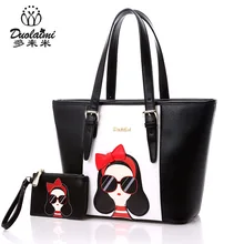 DUOLAIMI Famosa Marca Bolso de Las Mujeres Bolsas de Asa Superior Caliente 2017 Señoras de La Moda Retro Mensajero Paquete Conjunto Compuesto de Cuero de LA PU bolsa