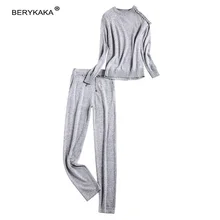 Women Sweater Suit & Sets Casual Knitted Sweaters Pants 2PCS Track Suits Woman Casual Knitted Trousers+Jumper Tops Clothing Set